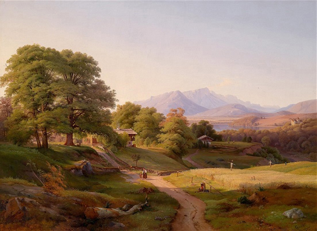 north italian landscape with castle